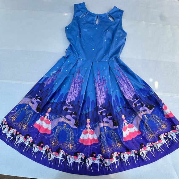 Lindy Bop Lily Princess 50's Swing Jurk Blauw - Picture 1 of 9